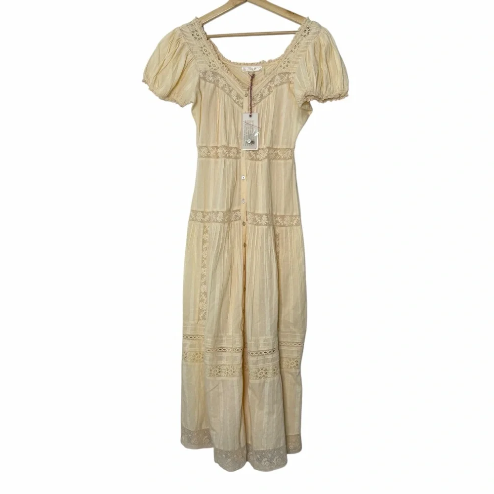 NEW Loveshackfancy Carabella Dress Ivory - Picture 2 of 15